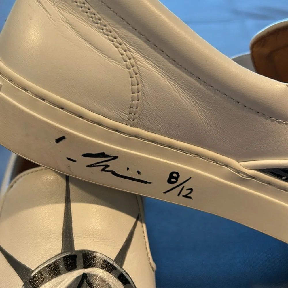 Signed Limited Edition (8/12) Artist Leah Tinari GREATS Sneakers SZ 37 or 6.5 - Picture 3 of 15